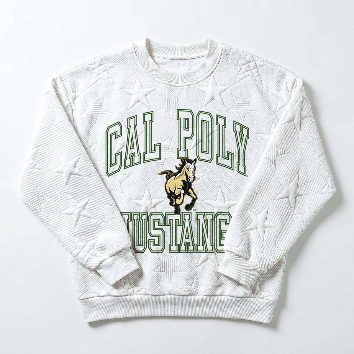 CAL POLY MUSTANGS BIG PLAY ENERGY EMBOSSED STAR CREWNECK