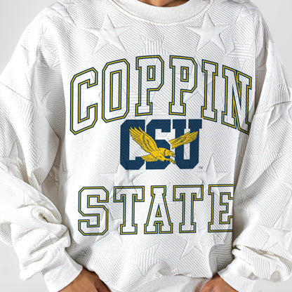 COPPIN STATE EAGLES BIG PLAY ENERGY EMBOSSED STAR CREWNECK