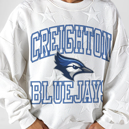 CREIGHTON BLUEJAYS BIG PLAY ENERGY EMBOSSED STAR CREWNECK