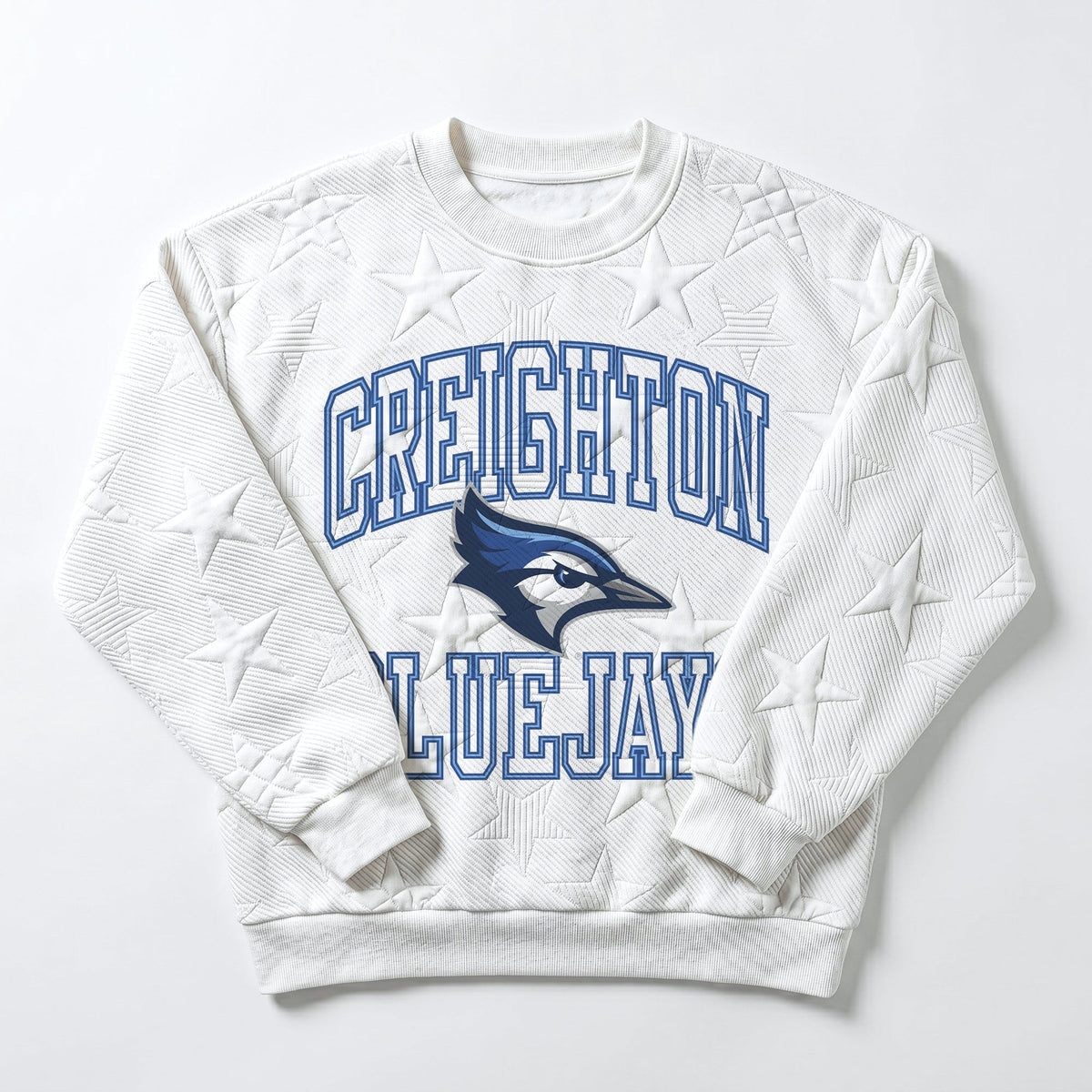 CREIGHTON BLUEJAYS BIG PLAY ENERGY EMBOSSED STAR CREWNECK