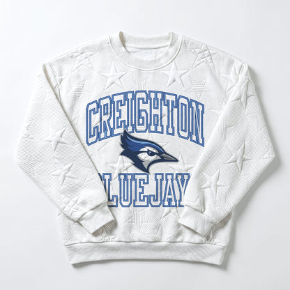 CREIGHTON BLUEJAYS BIG PLAY ENERGY EMBOSSED STAR CREWNECK