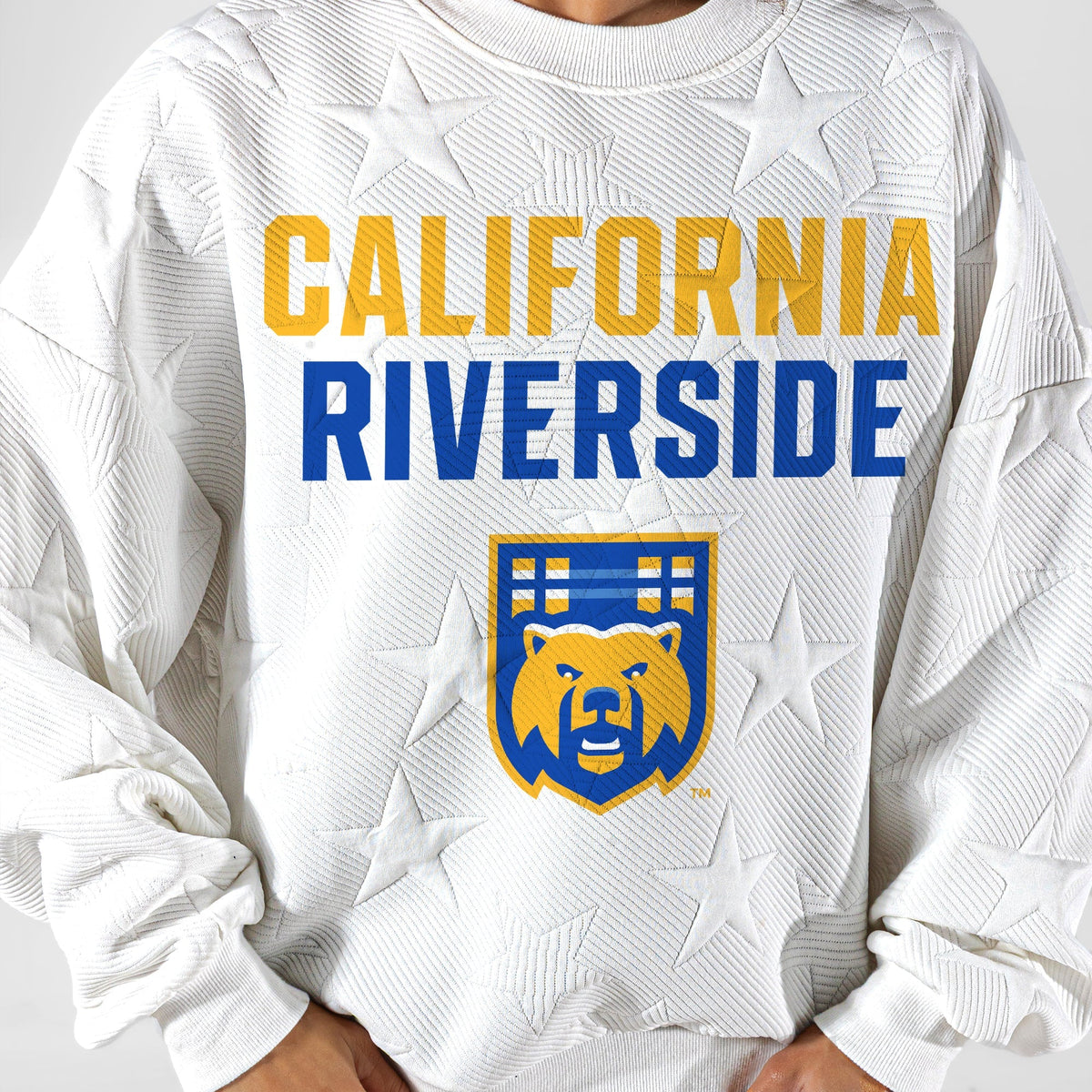 CALIFORNIA RIVERSIDE HIGHLANDERS BIG PLAY ENERGY EMBOSSED STAR CREWNECK