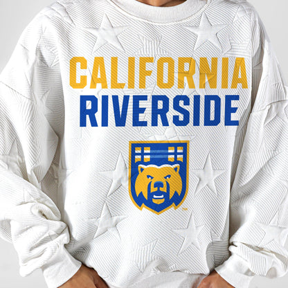 CALIFORNIA RIVERSIDE HIGHLANDERS BIG PLAY ENERGY EMBOSSED STAR CREWNECK