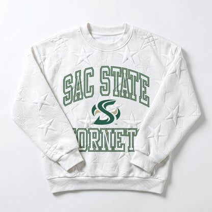 SACRAMENTO STATE HORNETS BIG PLAY ENERGY EMBOSSED STAR CREWNECK