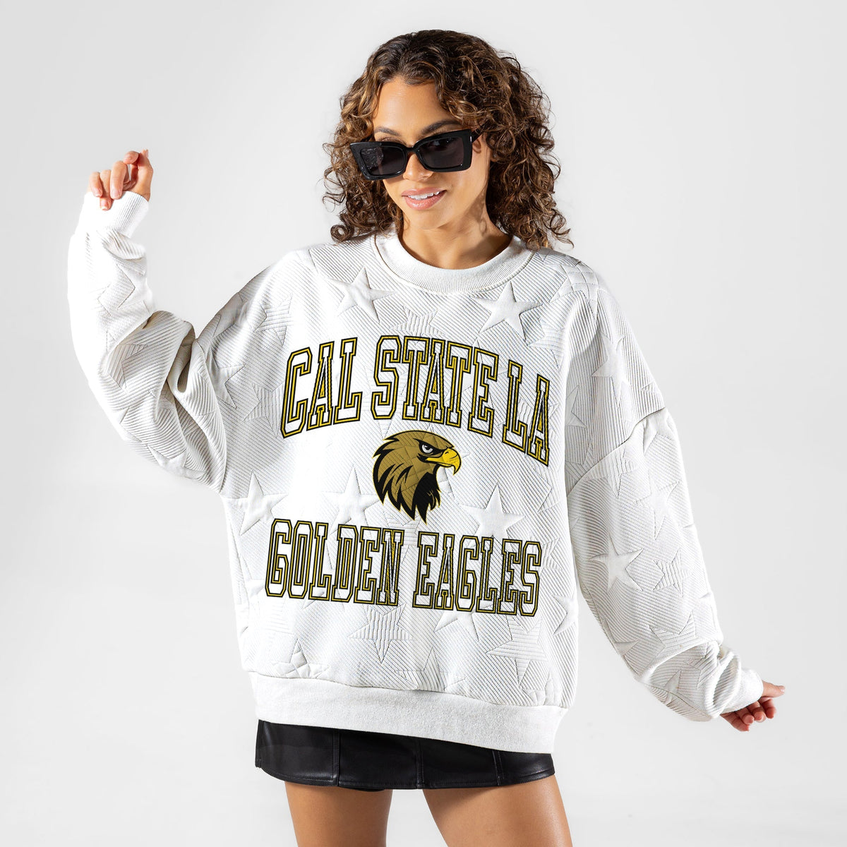 CAL STATE LOS ANGELES GOLDEN EAGLES BIG PLAY ENERGY EMBOSSED STAR CREWNECK