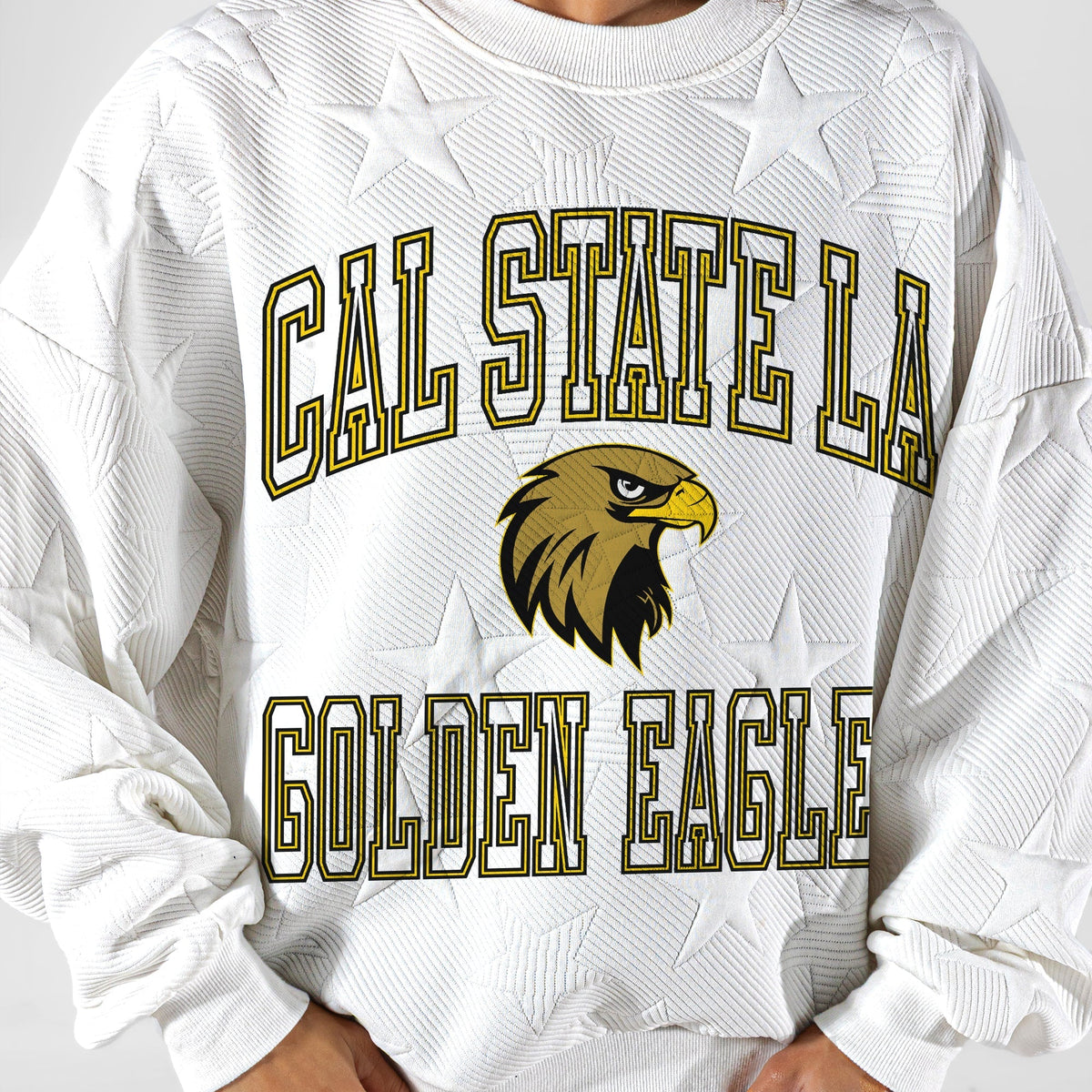 CAL STATE LOS ANGELES GOLDEN EAGLES BIG PLAY ENERGY EMBOSSED STAR CREWNECK