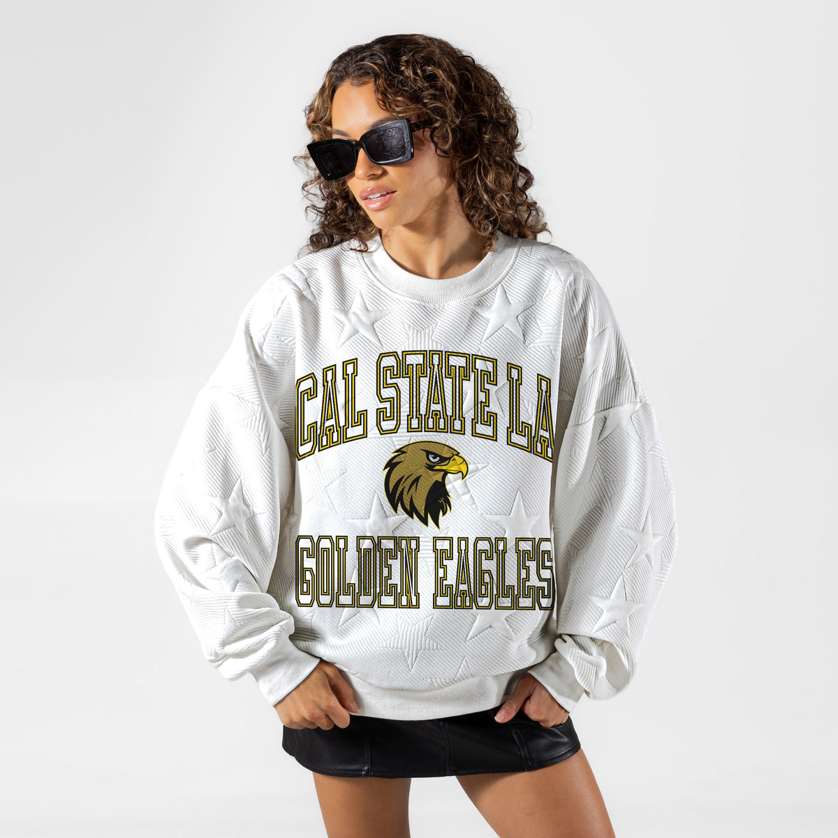 CAL STATE LOS ANGELES GOLDEN EAGLES BIG PLAY ENERGY EMBOSSED STAR CREWNECK