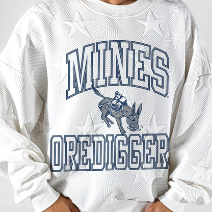 COLORADO SCHOOL OF MINES BURROS BIG PLAY ENERGY EMBOSSED STAR CREWNECK