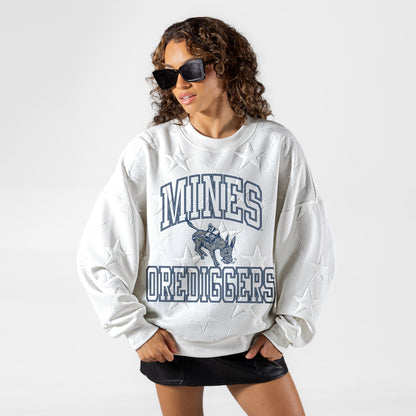 COLORADO SCHOOL OF MINES BURROS BIG PLAY ENERGY EMBOSSED STAR CREWNECK
