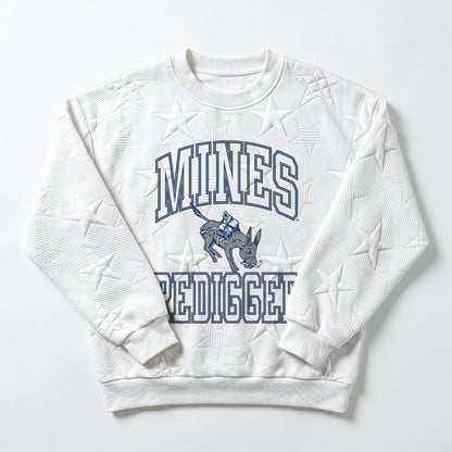 COLORADO SCHOOL OF MINES BURROS BIG PLAY ENERGY EMBOSSED STAR CREWNECK