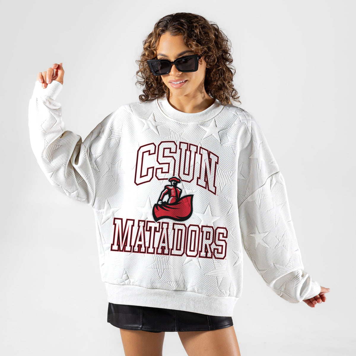 CAL STATE NORTHRIDGE MATADORS BIG PLAY ENERGY EMBOSSED STAR CREWNECK