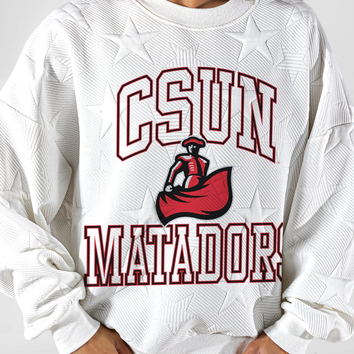 CAL STATE NORTHRIDGE MATADORS BIG PLAY ENERGY EMBOSSED STAR CREWNECK