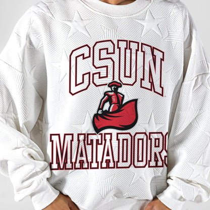 CAL STATE NORTHRIDGE MATADORS BIG PLAY ENERGY EMBOSSED STAR CREWNECK