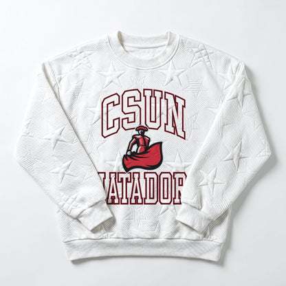 CAL STATE NORTHRIDGE MATADORS BIG PLAY ENERGY EMBOSSED STAR CREWNECK