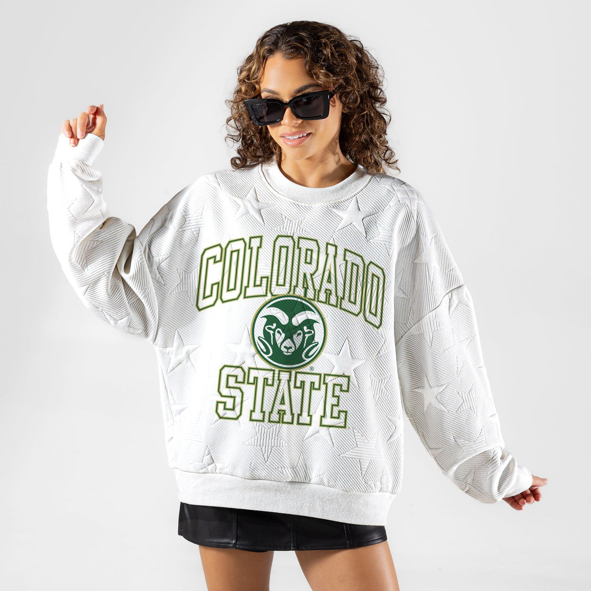 COLORADO STATE RAMS BIG PLAY ENERGY EMBOSSED STAR CREWNECK