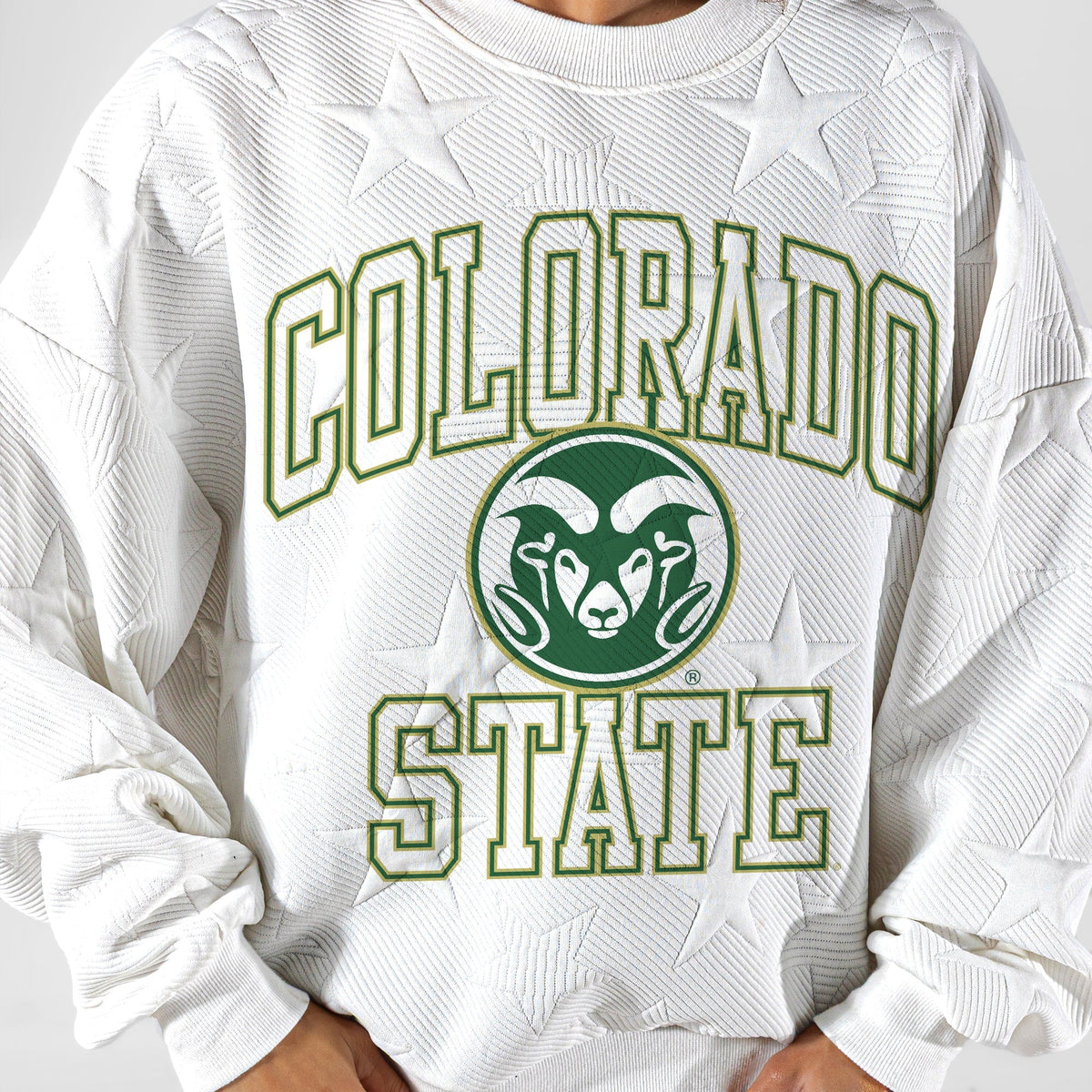 COLORADO STATE RAMS BIG PLAY ENERGY EMBOSSED STAR CREWNECK