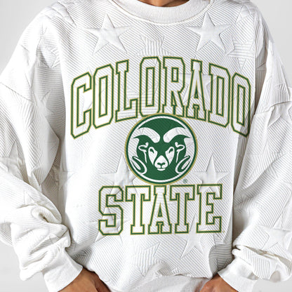 COLORADO STATE RAMS BIG PLAY ENERGY EMBOSSED STAR CREWNECK