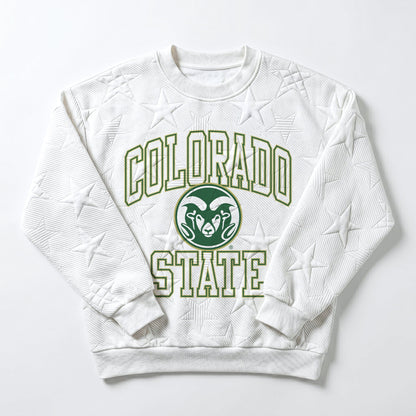 COLORADO STATE RAMS BIG PLAY ENERGY EMBOSSED STAR CREWNECK