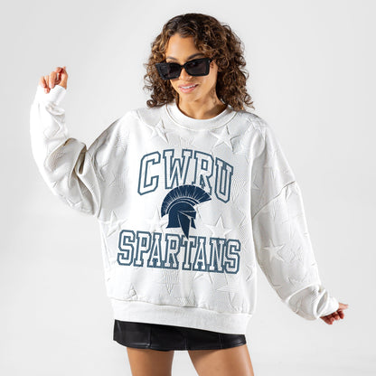 CASE WESTERN RESERVE SPARTANS BIG PLAY ENERGY EMBOSSED STAR CREWNECK