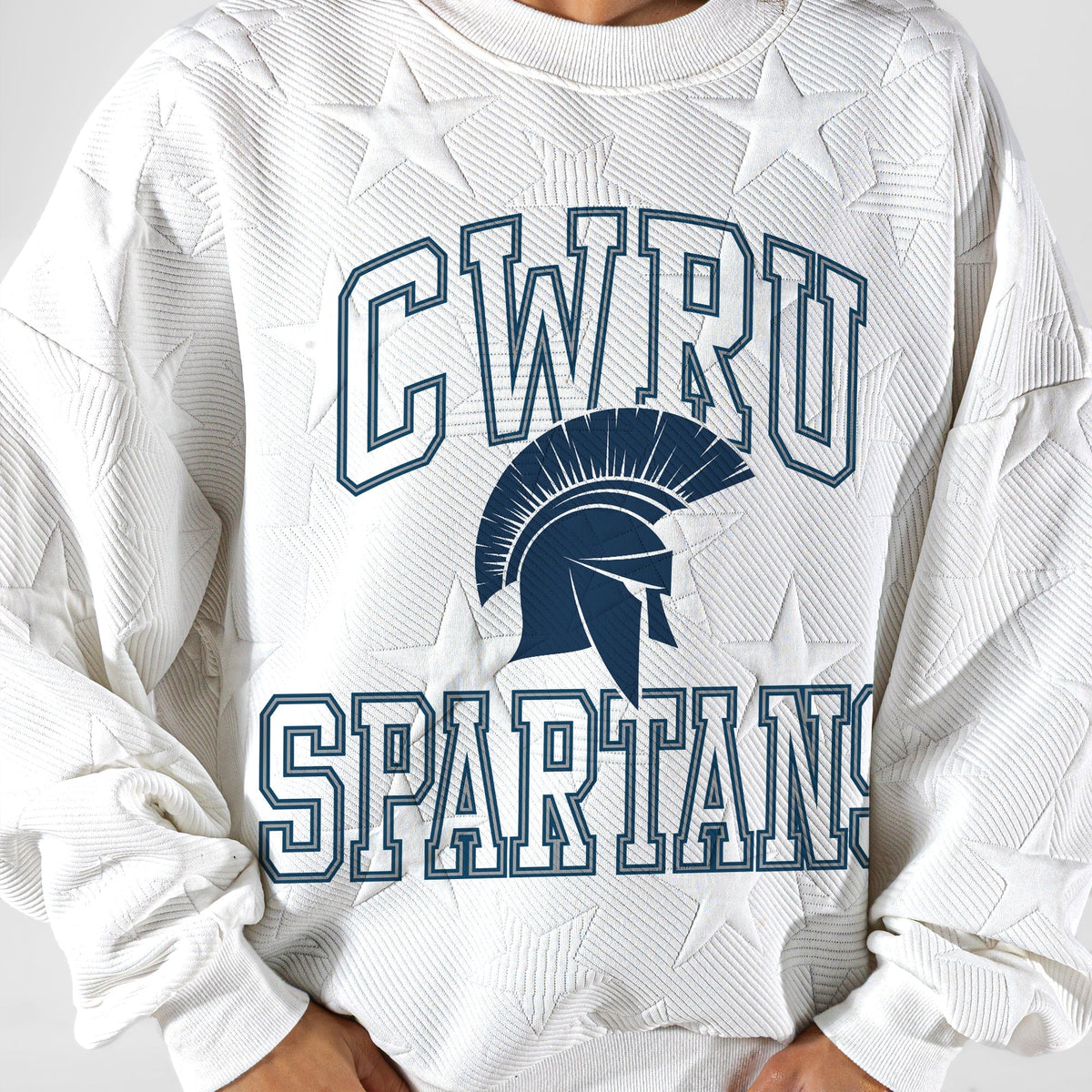 CASE WESTERN RESERVE SPARTANS BIG PLAY ENERGY EMBOSSED STAR CREWNECK
