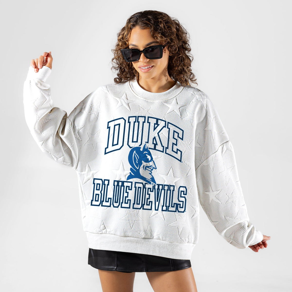 DUKE BLUE DEVILS BIG PLAY ENERGY EMBOSSED STAR CREWNECK