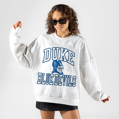 DUKE BLUE DEVILS BIG PLAY ENERGY EMBOSSED STAR CREWNECK