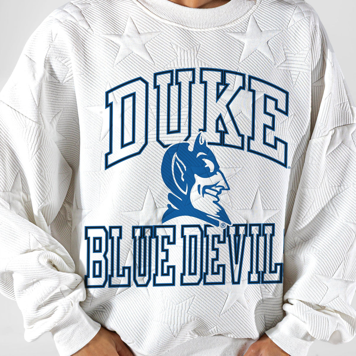 DUKE BLUE DEVILS BIG PLAY ENERGY EMBOSSED STAR CREWNECK