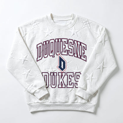 DUQUESNE UNIVERSITY DUKES BIG PLAY ENERGY EMBOSSED STAR CREWNECK