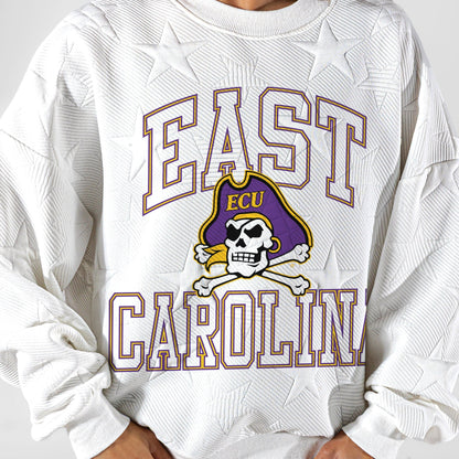 EAST CAROLINA PIRATES BIG PLAY ENERGY EMBOSSED STAR CREWNECK