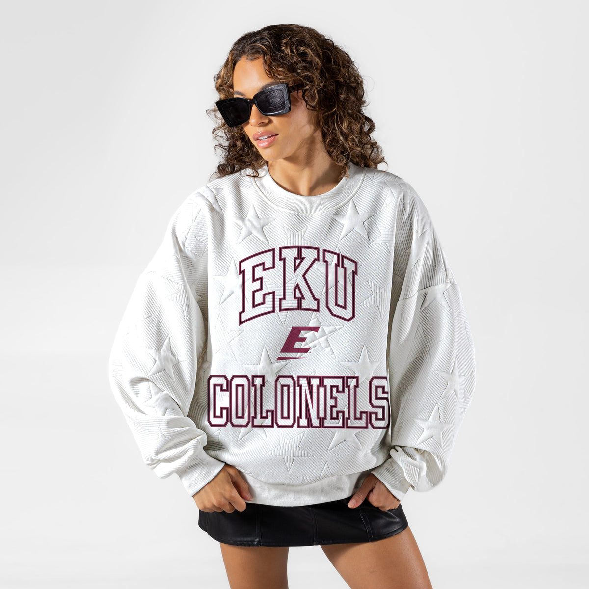 EASTERN KENTUCKY COLONELS BIG PLAY ENERGY EMBOSSED STAR CREWNECK