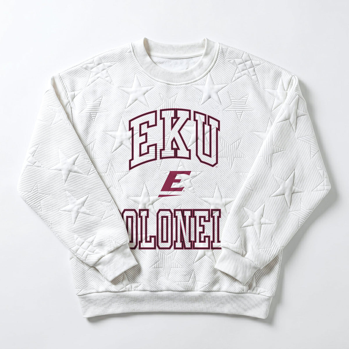 EASTERN KENTUCKY COLONELS BIG PLAY ENERGY EMBOSSED STAR CREWNECK