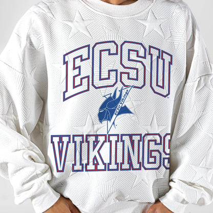 ELIZABETH CITY STATE UNIVERSITY VIKINGS BIG PLAY ENERGY EMBOSSED STAR CREWNECK