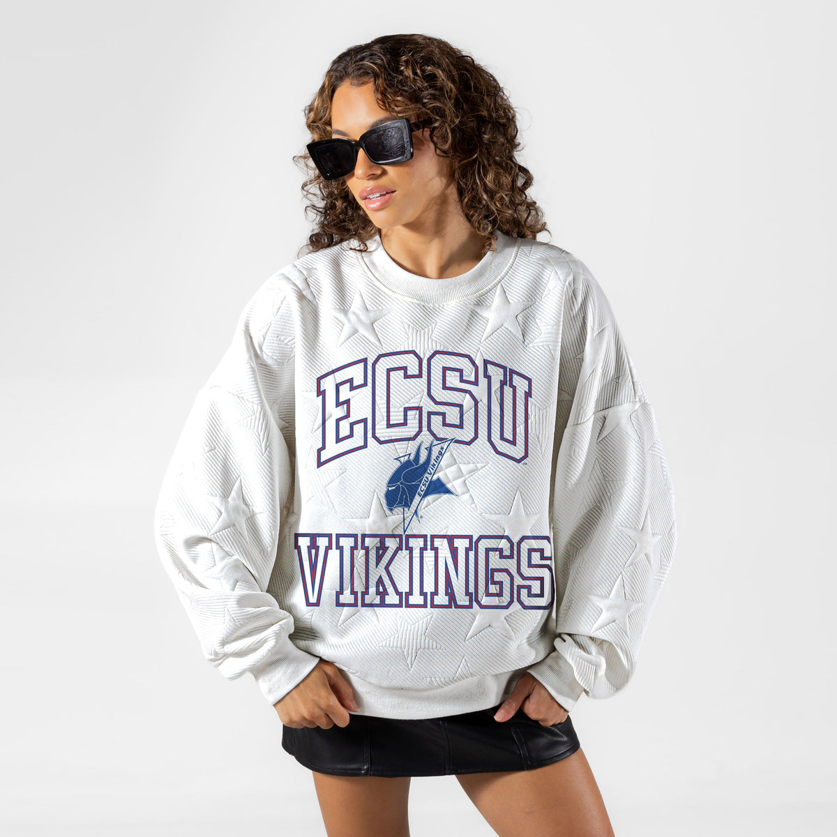 ELIZABETH CITY STATE UNIVERSITY VIKINGS BIG PLAY ENERGY EMBOSSED STAR CREWNECK