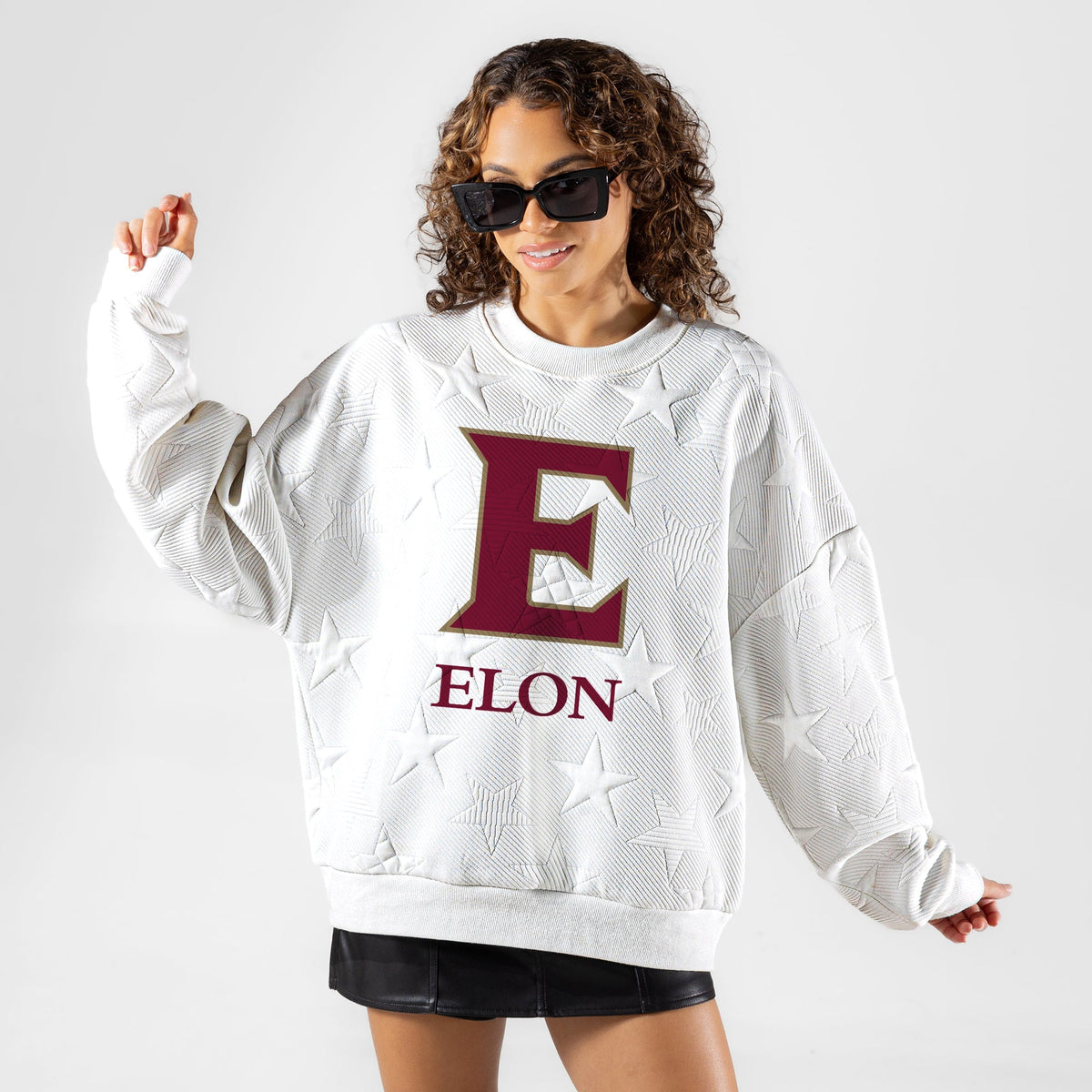ELON PHOENIX BIG PLAY ENERGY EMBOSSED STAR CREWNECK