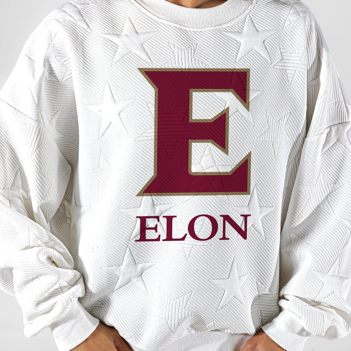 ELON PHOENIX BIG PLAY ENERGY EMBOSSED STAR CREWNECK