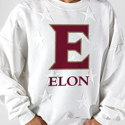 ELON PHOENIX BIG PLAY ENERGY EMBOSSED STAR CREWNECK