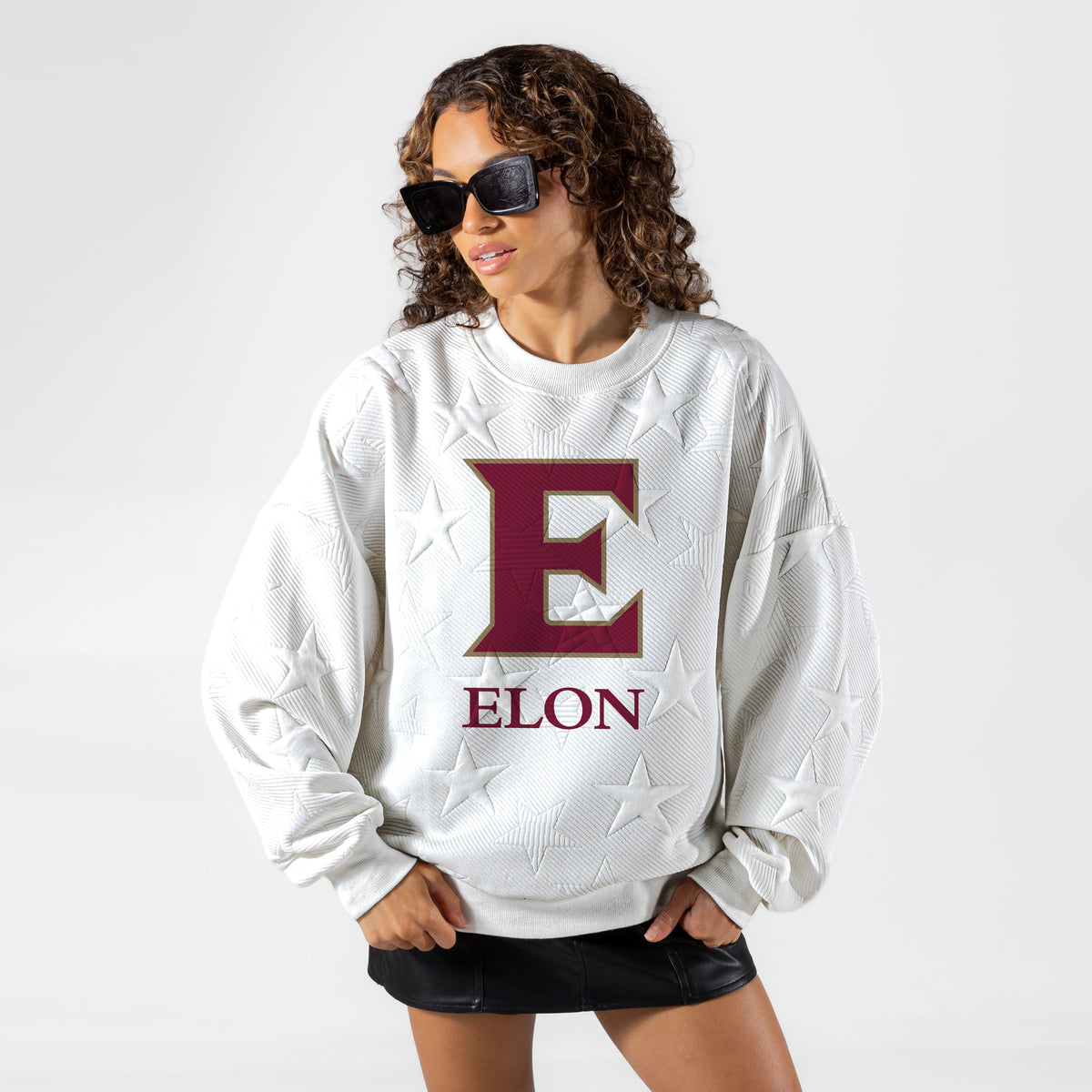 ELON PHOENIX BIG PLAY ENERGY EMBOSSED STAR CREWNECK