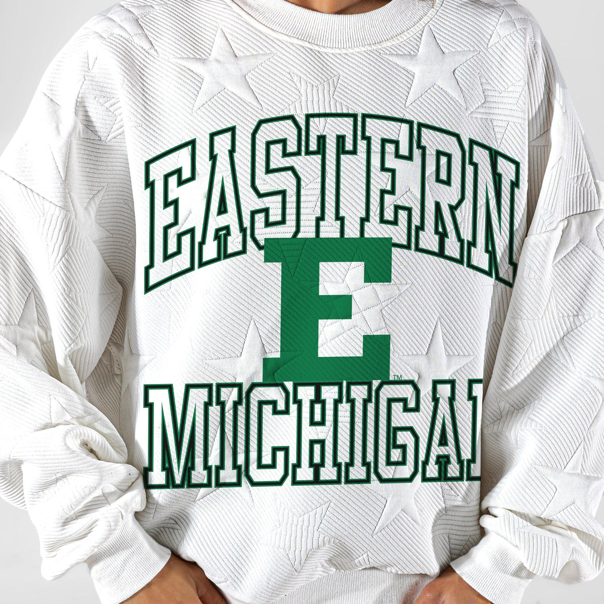 EASTERN MICHIGAN EAGLES BIG PLAY ENERGY EMBOSSED STAR CREWNECK