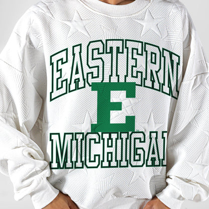 EASTERN MICHIGAN EAGLES BIG PLAY ENERGY EMBOSSED STAR CREWNECK