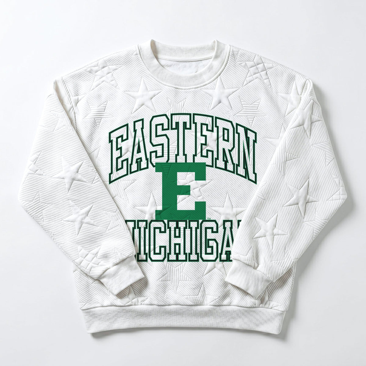 EASTERN MICHIGAN EAGLES BIG PLAY ENERGY EMBOSSED STAR CREWNECK