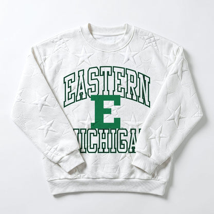 EASTERN MICHIGAN EAGLES BIG PLAY ENERGY EMBOSSED STAR CREWNECK