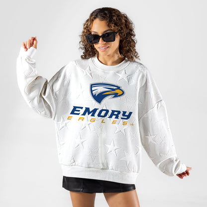 EMORY EAGLES BIG PLAY ENERGY EMBOSSED STAR CREWNECK