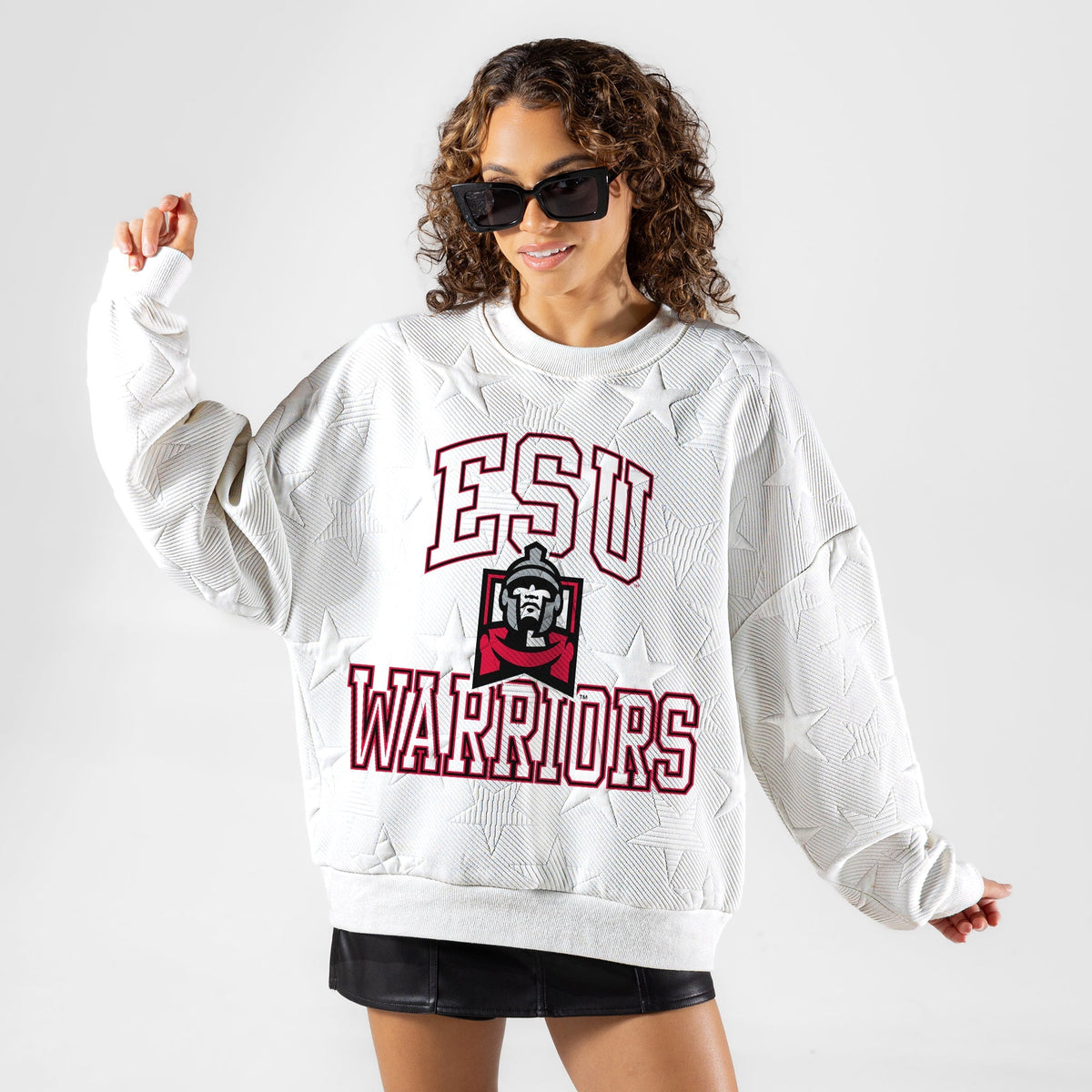 ESU WARRIORS BIG PLAY ENERGY EMBOSSED STAR CREWNECK