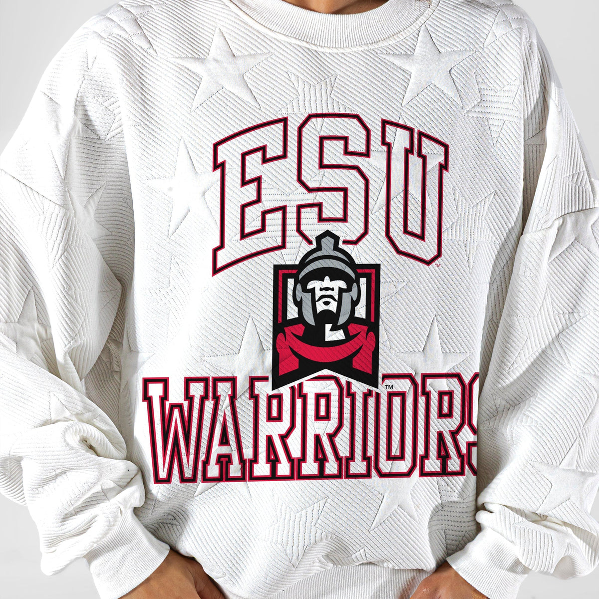 ESU WARRIORS BIG PLAY ENERGY EMBOSSED STAR CREWNECK