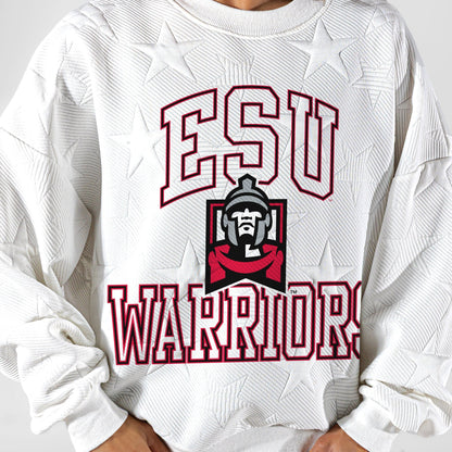 ESU WARRIORS BIG PLAY ENERGY EMBOSSED STAR CREWNECK