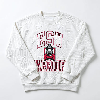 ESU WARRIORS BIG PLAY ENERGY EMBOSSED STAR CREWNECK