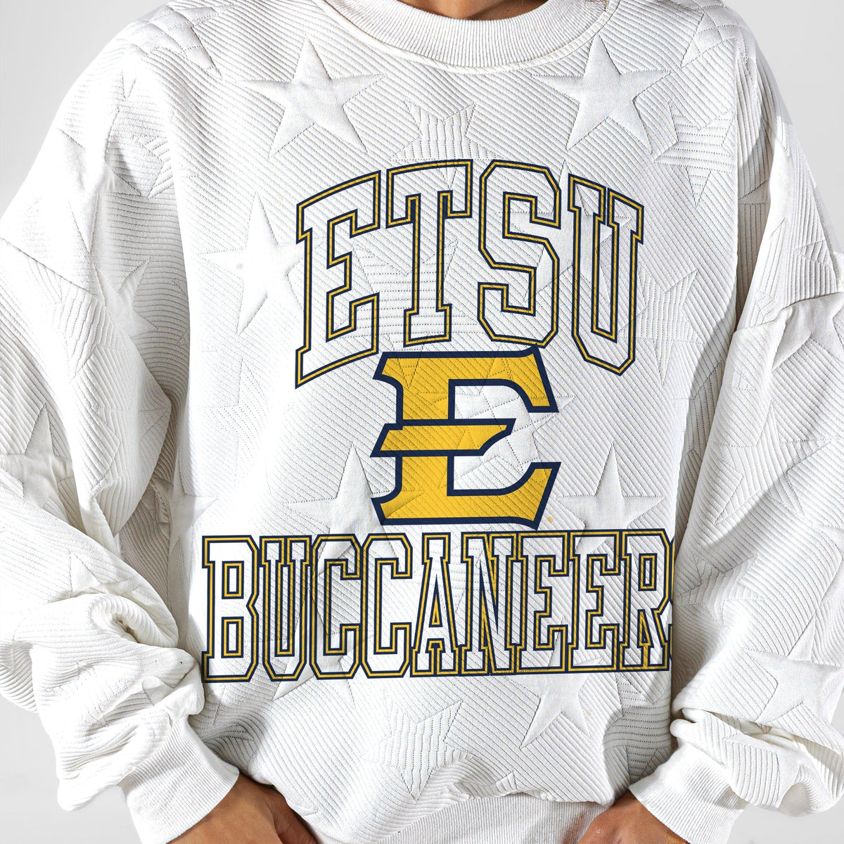 EAST TENNESSEE STATE BUCCANEERS BIG PLAY ENERGY EMBOSSED STAR CREWNECK