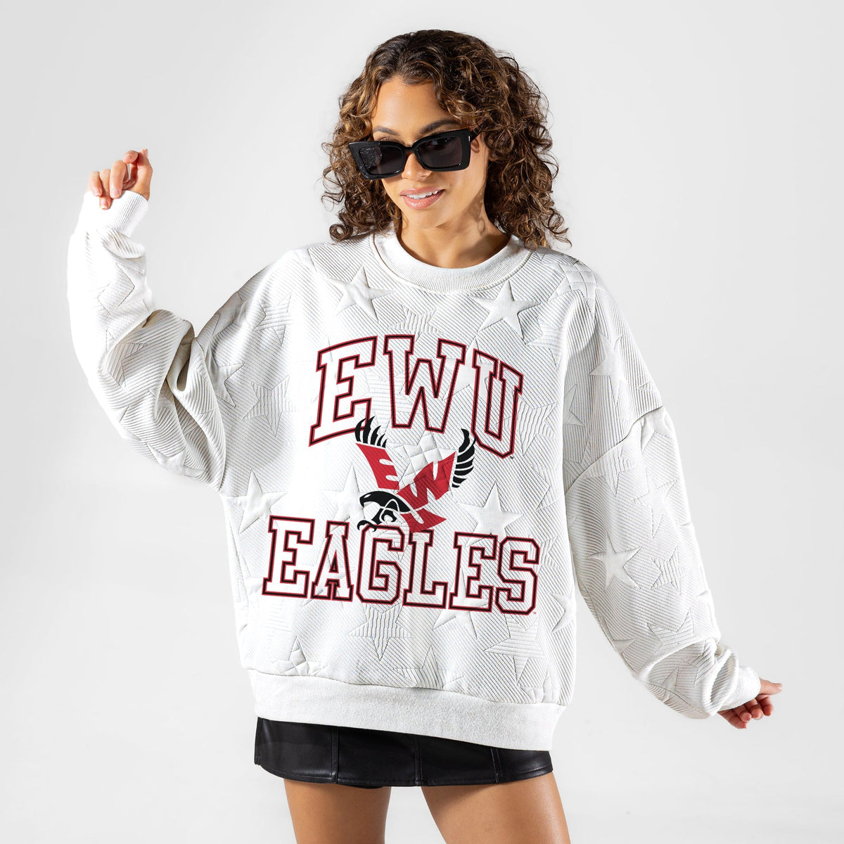 EASTERN WASHINGTON UNIVERSITY EAGLES BIG PLAY ENERGY EMBOSSED STAR CREWNECK
