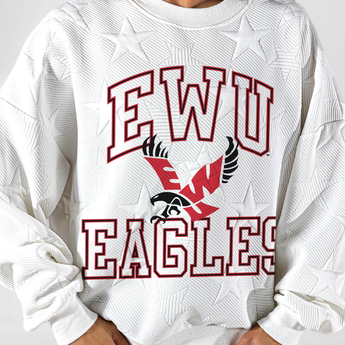 EASTERN WASHINGTON UNIVERSITY EAGLES BIG PLAY ENERGY EMBOSSED STAR CREWNECK