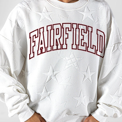 FAIRFIELD STAGS BIG PLAY ENERGY EMBOSSED STAR CREWNECK